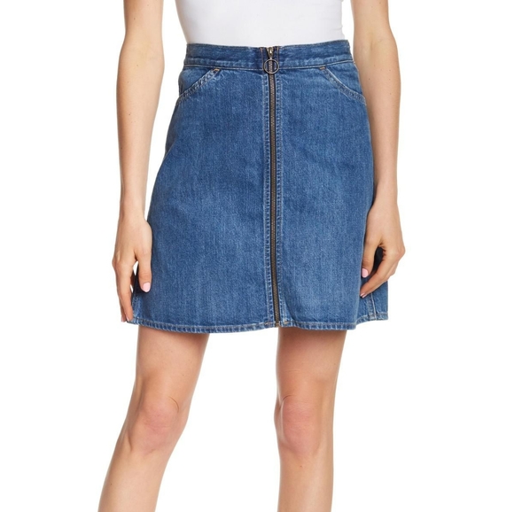 26 Levi's Orange Tab A-Line Zip Front Mini Skirt - Picture 8 of 13